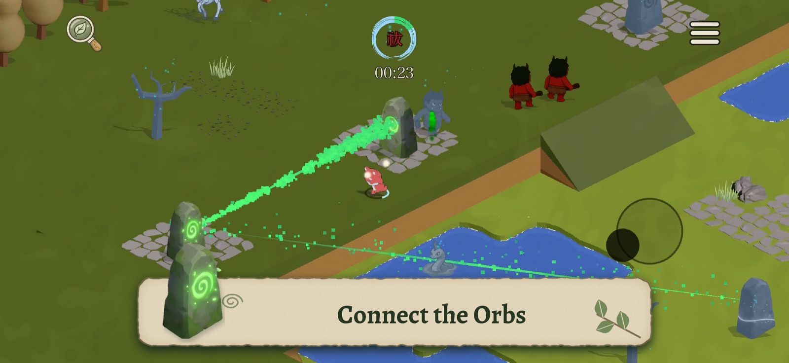 A spirit orb lighting up